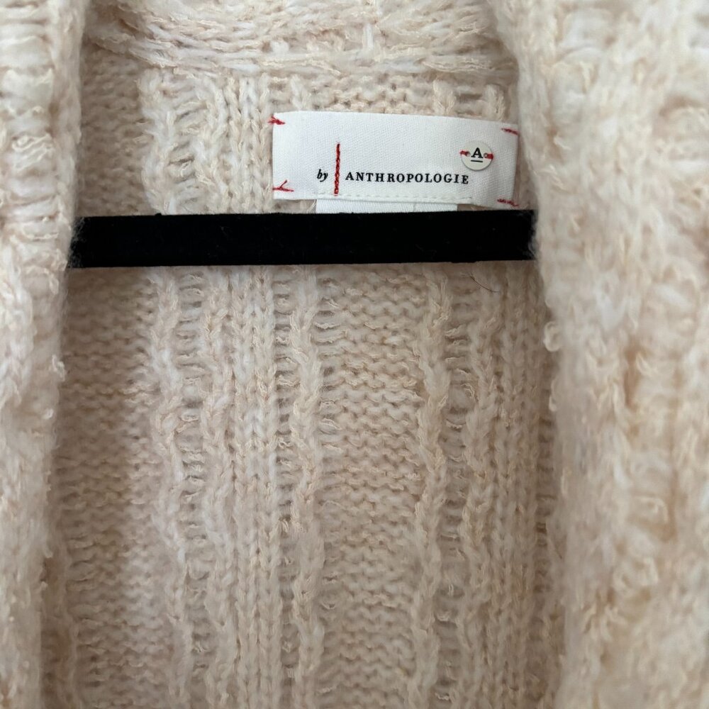 Anthropologie Rashida Ivory Long Line Open Front Cardigan - Picture 3 of 5